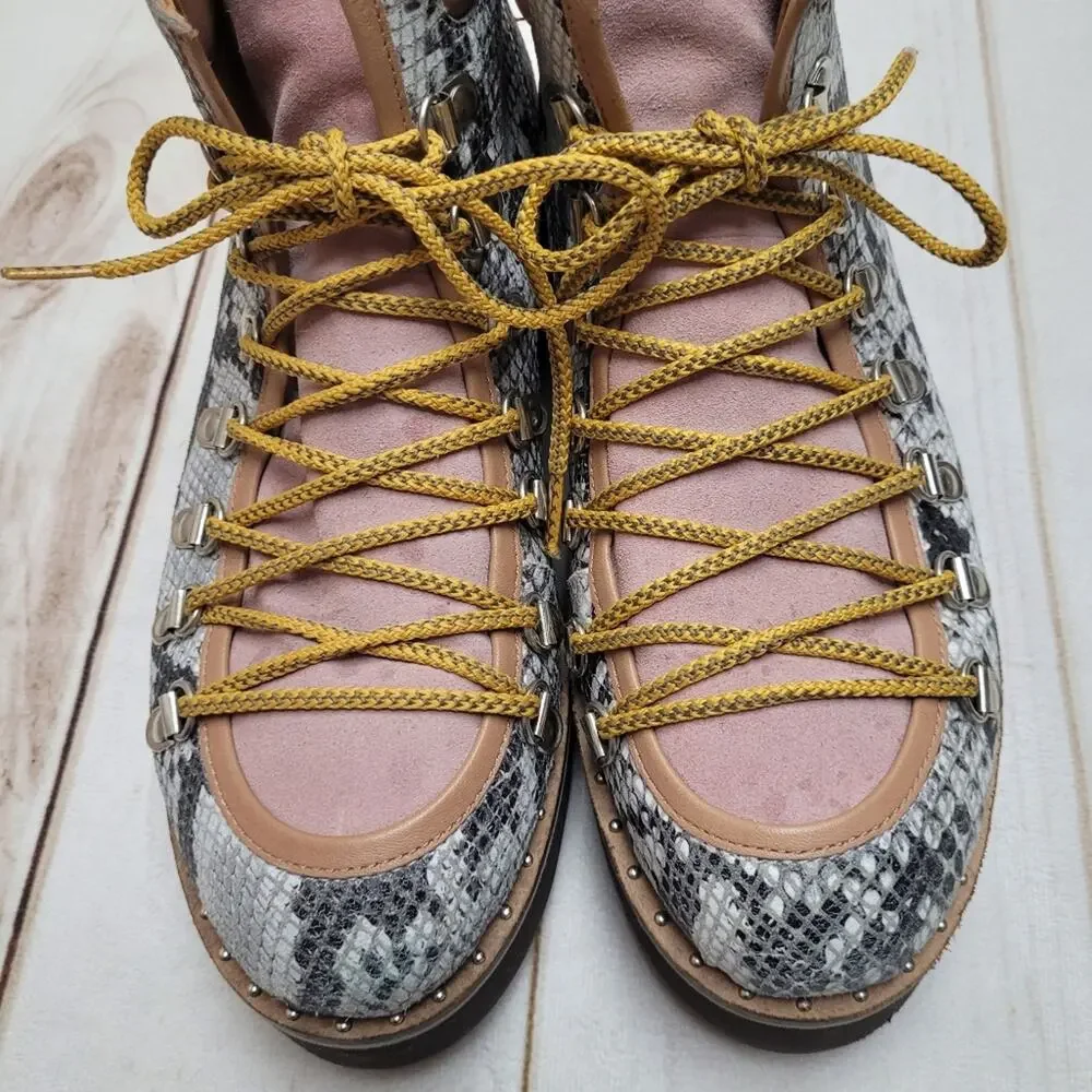 Free People Durango snake snakeskin leather hiker boots platform bohemian boho